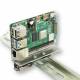 Support Rail Din Raspberry Pi Vertical Aluminium RPIDINCOOL - montage avec carte