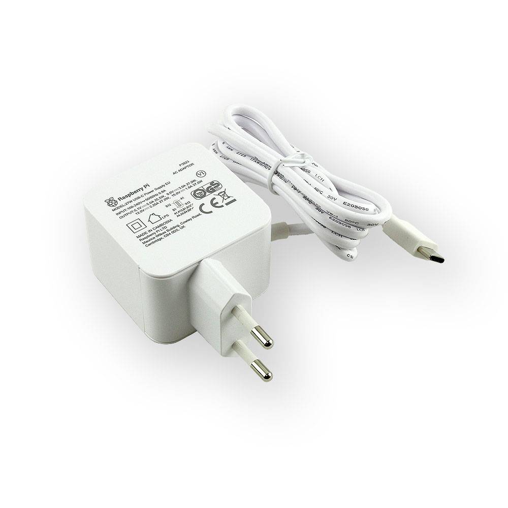 Raspberry Pi 27W USB-C PD Official EU Power Supply White